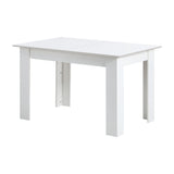 Oikiture 160cm Extendable Dining Table Cafe Table White
