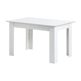 Oikiture 160cm Extendable Dining Table Cafe Table White - Front View