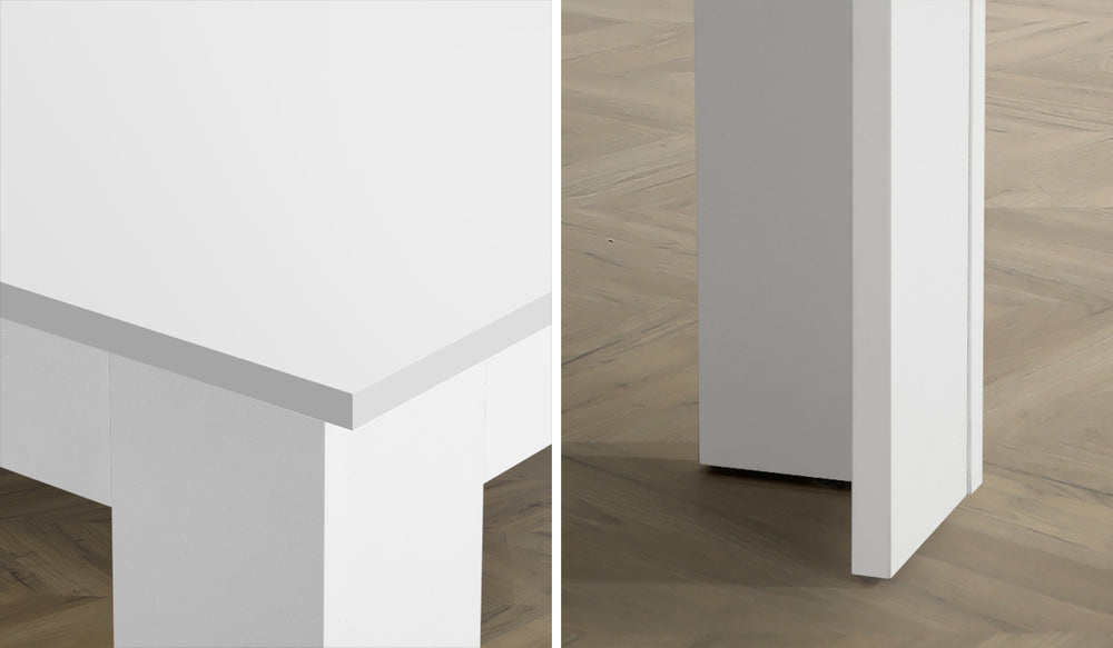Oikiture 160cm Extendable Dining Table Cafe Table White