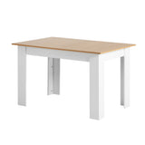 Oikiture 160cm Extendable Dining Table Wooden&White