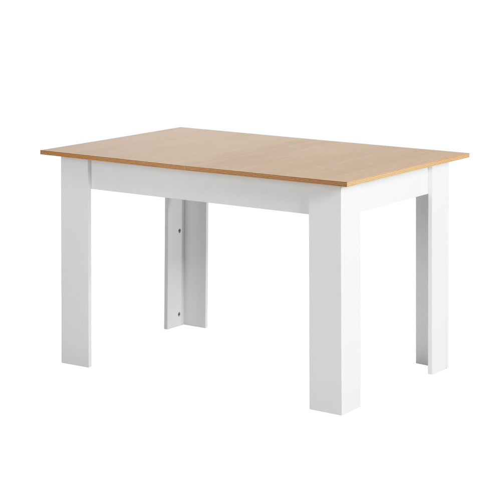 Oikiture 160cm Extendable Dining Table Wooden&White
