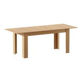 Oikiture 200cm Extendable Dining Table Cafe Table Natural - Low Angle
