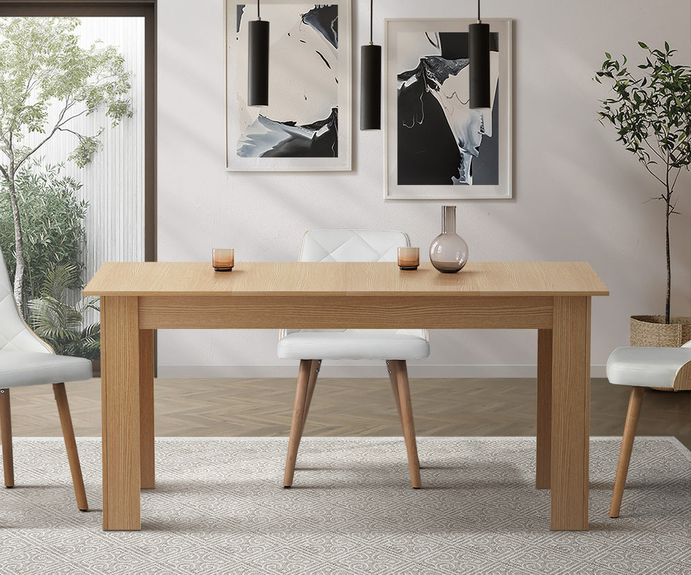 Oikiture 200cm Extendable Dining Table Cafe Table Natural