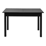 Oikiture Extendable Dining Table 1.2-1.6m Wooden Kitchen Table Black - Front View