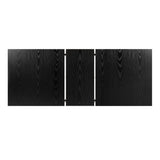 Oikiture Extendable Dining Table 1.2-1.6m Wooden Kitchen Table Black - Side View