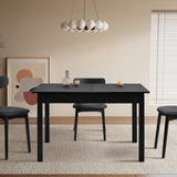 Oikiture Extendable Dining Table 1.2-1.6m Wooden Kitchen Table Black