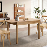Oikiture Extendable Dining Table 1.2-1.6m Wooden Kitchen Table - Rear View