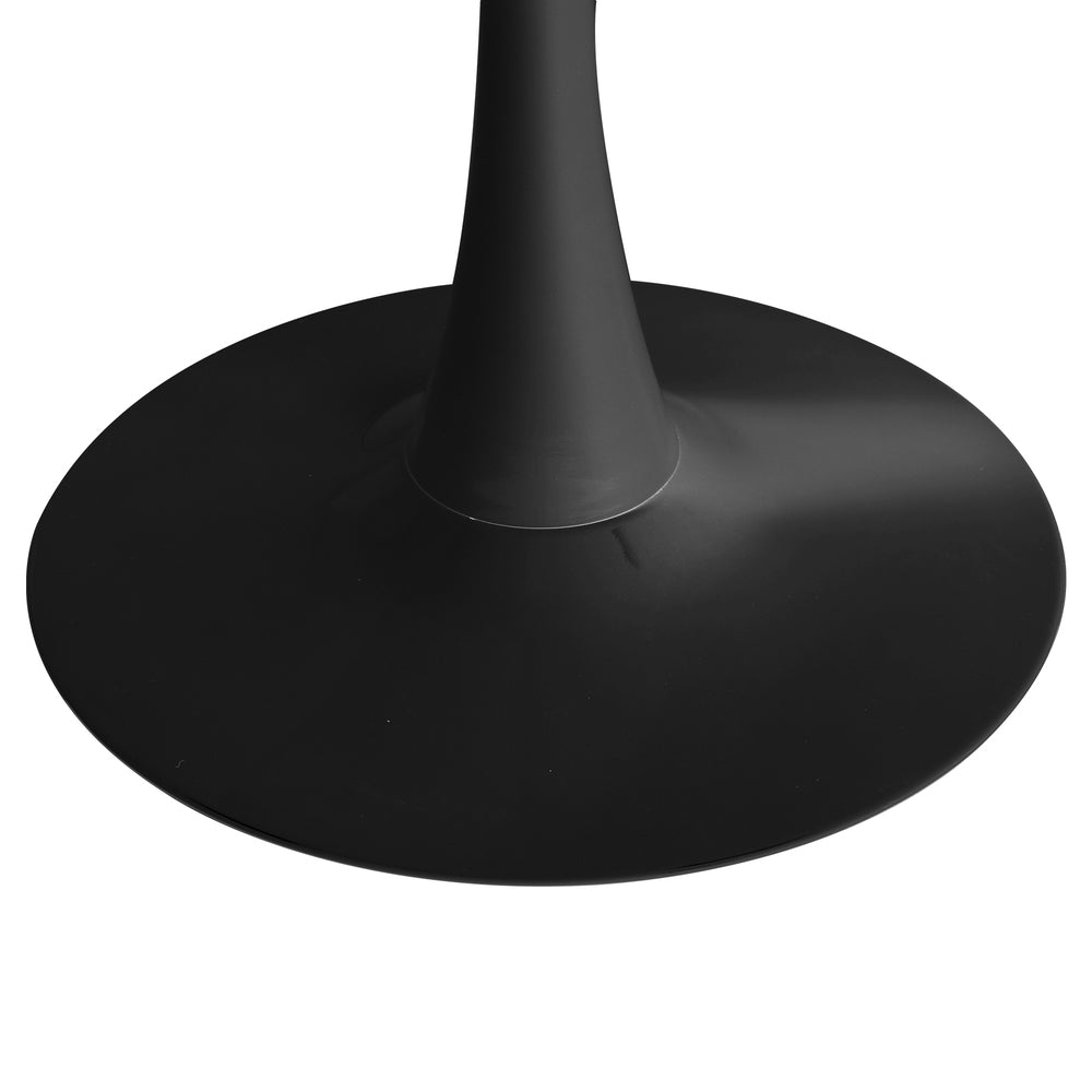 Oikiture 60cm Dining Table Marble Tulip Shape White&Black