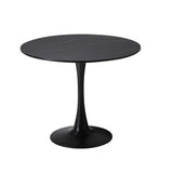 Oikiture 90cm Dining Table Tulip Shape Base Black
