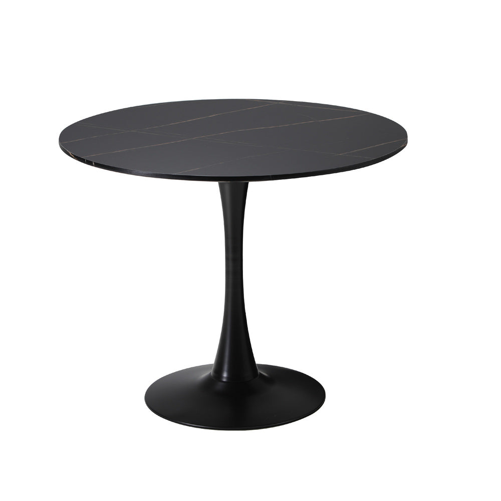 Oikiture 90cm Dining Table Tulip Shape Base Black