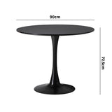 Oikiture 90cm Dining Table Tulip Shape Base Black