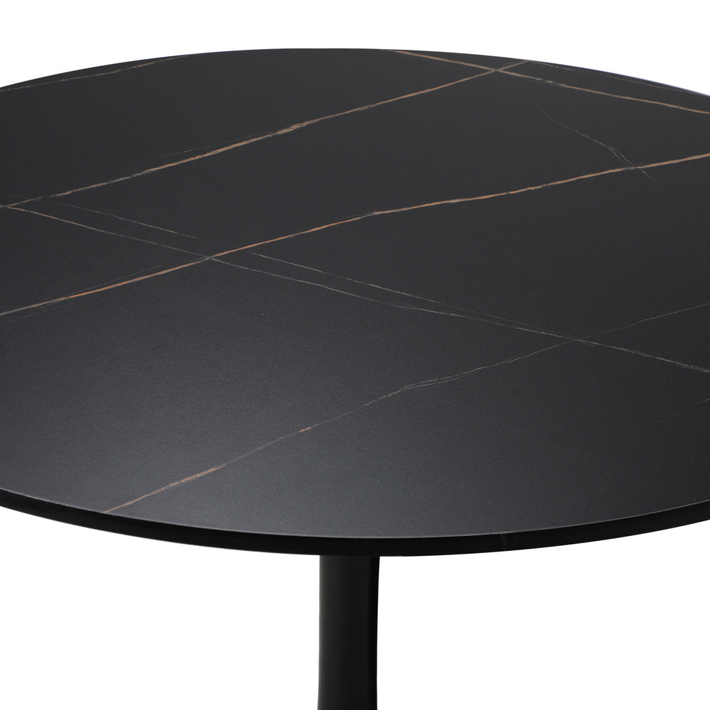 Oikiture 90cm Dining Table Tulip Shape Base Black