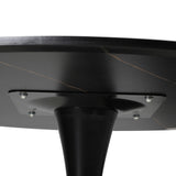 Oikiture 90cm Dining Table Tulip Shape Base Black