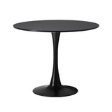 Oikiture 90cm Dining Table Tulip Shape Base Black