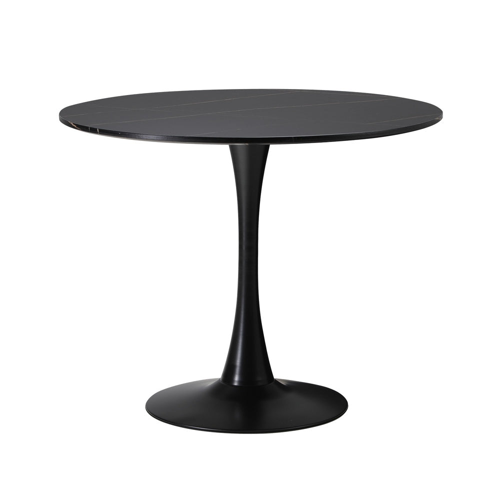Oikiture 90cm Dining Table Tulip Shape Base Black