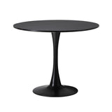 Oikiture 90cm Dining Table Tulip Shape Base Black - Close-Up Angle