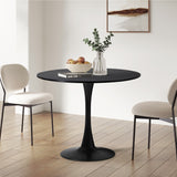 Oikiture 90cm Dining Table Tulip Shape Base Black - Extra Image
