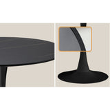 Oikiture 90cm Dining Table Tulip Shape Base Black