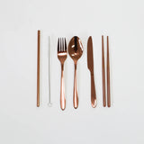 9 Pce S/S Traveller'S Cutlery Set -Rose Gold-2006733373560721408