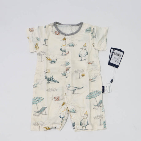 Domia Silky Bamboo Short Sleeve Baby Romper Bird Beach M-2006733365281165313