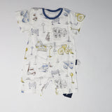 Domia Silky Bamboo Short Sleeve Baby Romperr Engineering Team M - Front View