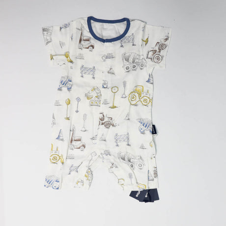 Domia Silky Bamboo Short Sleeve Baby Romper Engineering Team L80 48-2006733357874024449