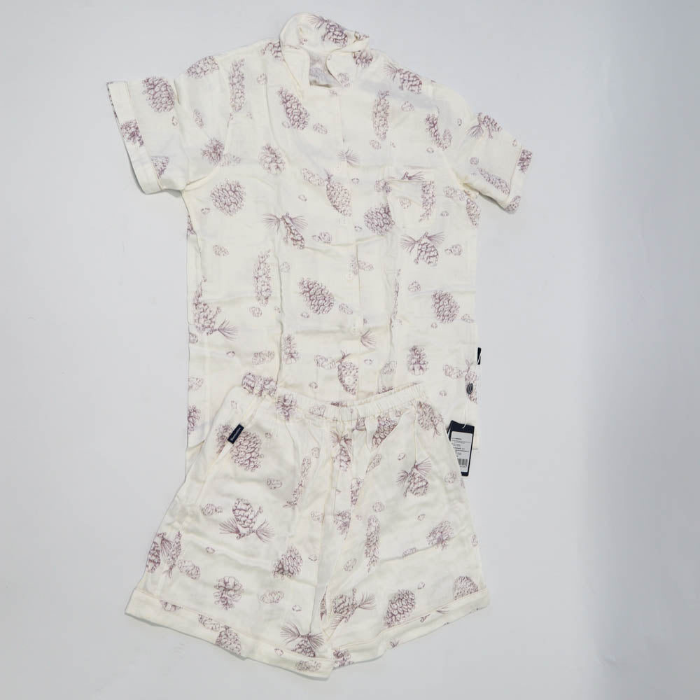 Domia Kids Bamboo Fiber Cotton Short Sleeve Pajama Set Pinecone Space 100-2006733366220689408