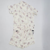 Domia Kids Bamboo Fiber Cotton Short Sleeve Pajama Set Pinecone Space 100-2006733366220689408