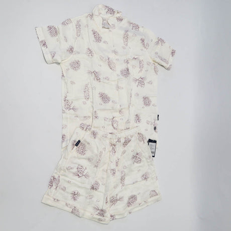 Domia Kids Bamboo Fiber Cotton Short Sleeve Pajama Set Pinecone Space 100-1954803079195004928