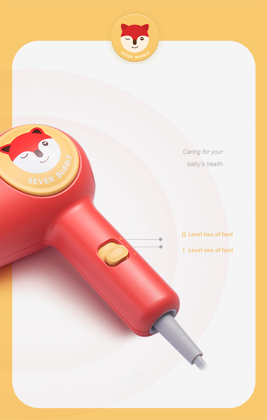 Seven Bubble ultra quiet Kids Hair Dryer-2018816645274931201