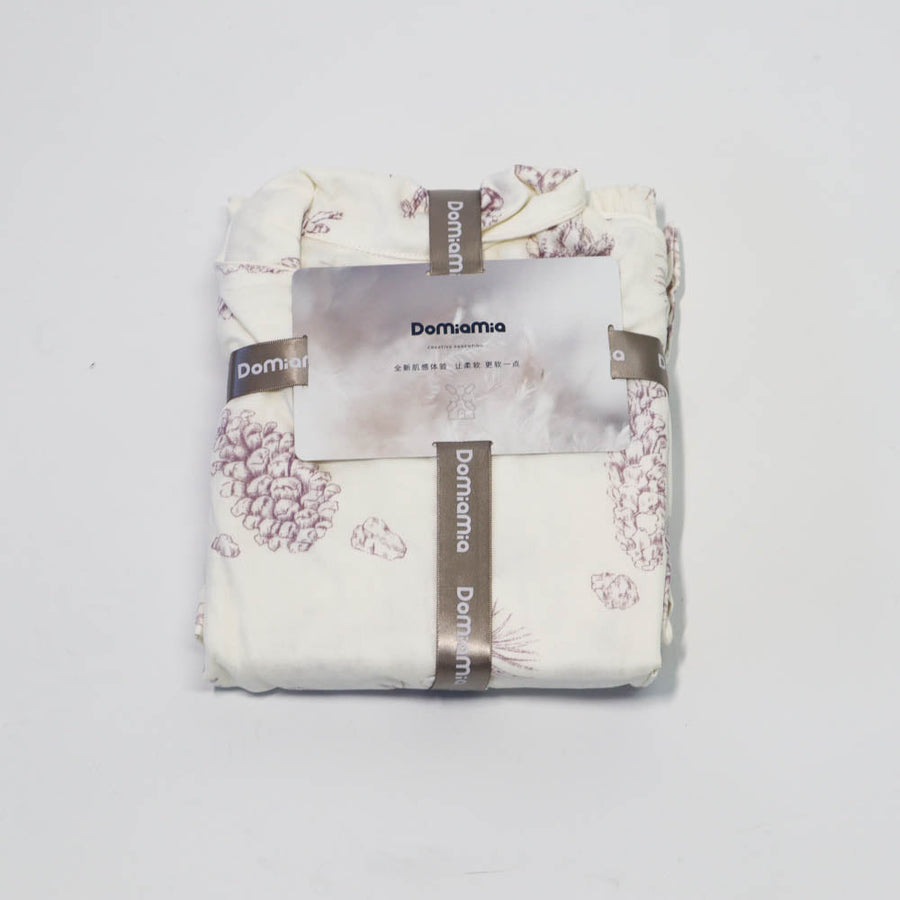 Domia Bamboo Fiber Short Sleeve Pajama Set Pinecone Space 170 L-2006733372486979585