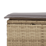 10 Piece Garden Sofa Set with Cushions Beige Poly Rattan - Close-Up Angle