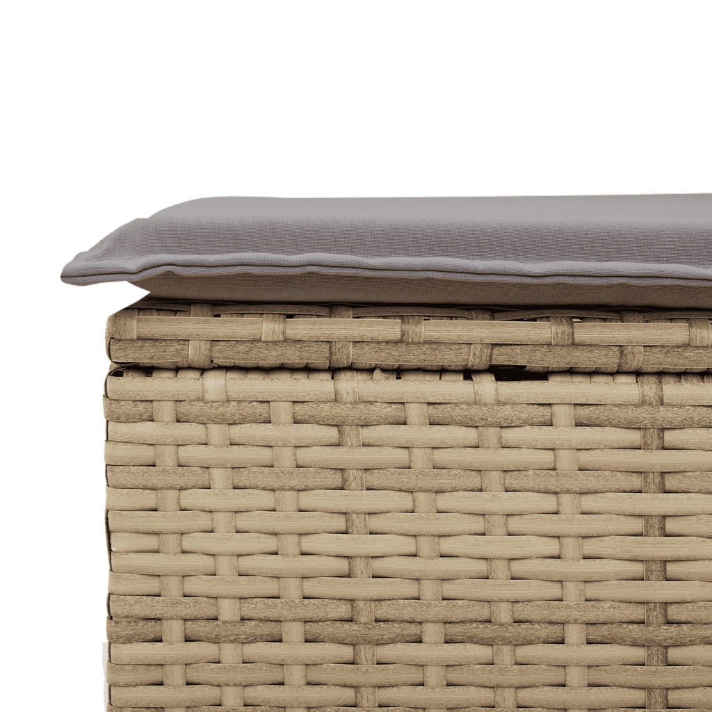 6 Piece Garden Sofa Set with Cushions Beige Poly Rattan