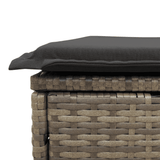 7 Piece Garden Sofa Set with Cushions Grey Poly Rattan