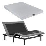 Artiss King Bed Frame and Giselle Bedding King Memory Foam Mattress Set, Electric Bed Base with Zero Gravity & 7 Zone Cooling Comfort for Back Pain Relief, Black & Grey, 15cm Thickness - Front View