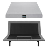 Artiss King Bed Frame and Giselle Bedding King Memory Foam Mattress Set, Electric Bed Base with Zero Gravity & 7 Zone Cooling Comfort for Back Pain Relief, Black & Grey, 15cm Thickness - Top-Down View