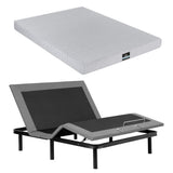 Artiss Queen Bed Frame and Giselle Bedding Queen Memory Foam Mattress Set, Electric Bed Base with Zero Gravity & 7 Zone Cooling Comfort for Back Pain Relief, Black & Grey, 15cm Thickness - Front View