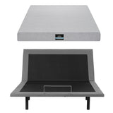 Artiss Queen Bed Frame and Giselle Bedding Queen Memory Foam Mattress Set, Electric Bed Base with Zero Gravity & 7 Zone Cooling Comfort for Back Pain Relief, Black & Grey, 15cm Thickness - Top-Down View