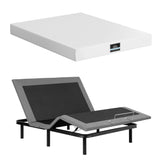 Artiss Double size bed frame & Giselle Bedding Double Mattress Combo, adjustable bed Base for Snoring Relief, Independent Head Foot Incline, Wireless Remote, Black,20cm Thickness - Front View