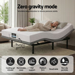 Artiss Double size bed frame & Giselle Bedding Double Mattress Combo, adjustable bed Base for Snoring Relief, Independent Head Foot Incline, Wireless Remote, Black,20cm Thickness