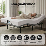 Artiss Double size bed frame & Giselle Bedding Double Mattress Combo, adjustable bed Base for Snoring Relief, Independent Head Foot Incline, Wireless Remote, Black,20cm Thickness - Rear View