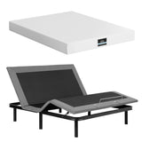 Artiss King size bed frame & Giselle Bedding King Mattress Combo, adjustable bed Base for Snoring Relief, Independent Head Foot Incline, Wireless Remote, Black,20cm Thickness - Front View