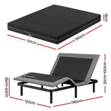 Artiss Double size bed frame with Giselle Bedding Double Mattress, adjustable bed Base Combo for Snoring Relief, Independent Head Foot Incline, Wireless Remote, Black,18cm Thickness - Side View
