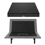 Artiss Double size bed frame with Giselle Bedding Double Mattress, adjustable bed Base Combo for Snoring Relief, Independent Head Foot Incline, Wireless Remote, Black,18cm Thickness