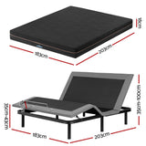 Artiss King size bed frame with Giselle Bedding King Mattress, adjustable bed Base Combo for Snoring Relief, Independent Head Foot Incline, Wireless Remote, Black,18cm Thickness - Side View