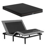 Artiss Queen size bed frame with Giselle Bedding Queen Mattress, adjustable bed Base Combo for Snoring Relief, Independent Head Foot Incline, Wireless Remote, Black,18cm Thickness - Front View