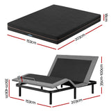 Artiss Queen size bed frame with Giselle Bedding Queen Mattress, adjustable bed Base Combo for Snoring Relief, Independent Head Foot Incline, Wireless Remote, Black,18cm Thickness - Side View