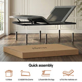 Artiss Queen size bed frame with Giselle Bedding Queen Mattress, adjustable bed Base Combo for Snoring Relief, Independent Head Foot Incline, Wireless Remote, Black,18cm Thickness - Extra Image
