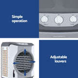 Devanti Evaporative Air Cooler Conditioner Commercial 45L - 45-Degree Angle