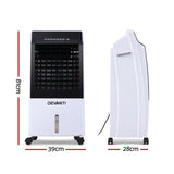 Devanti Evaporative Air Cooler Fan Conditioner 8L - Front View